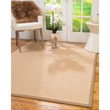Natural Area Rugs 100%, Natural Fiber Handmade Chelsea, Beige Wool/Sisal Rug, Wheat Border - 2'6" x 8'