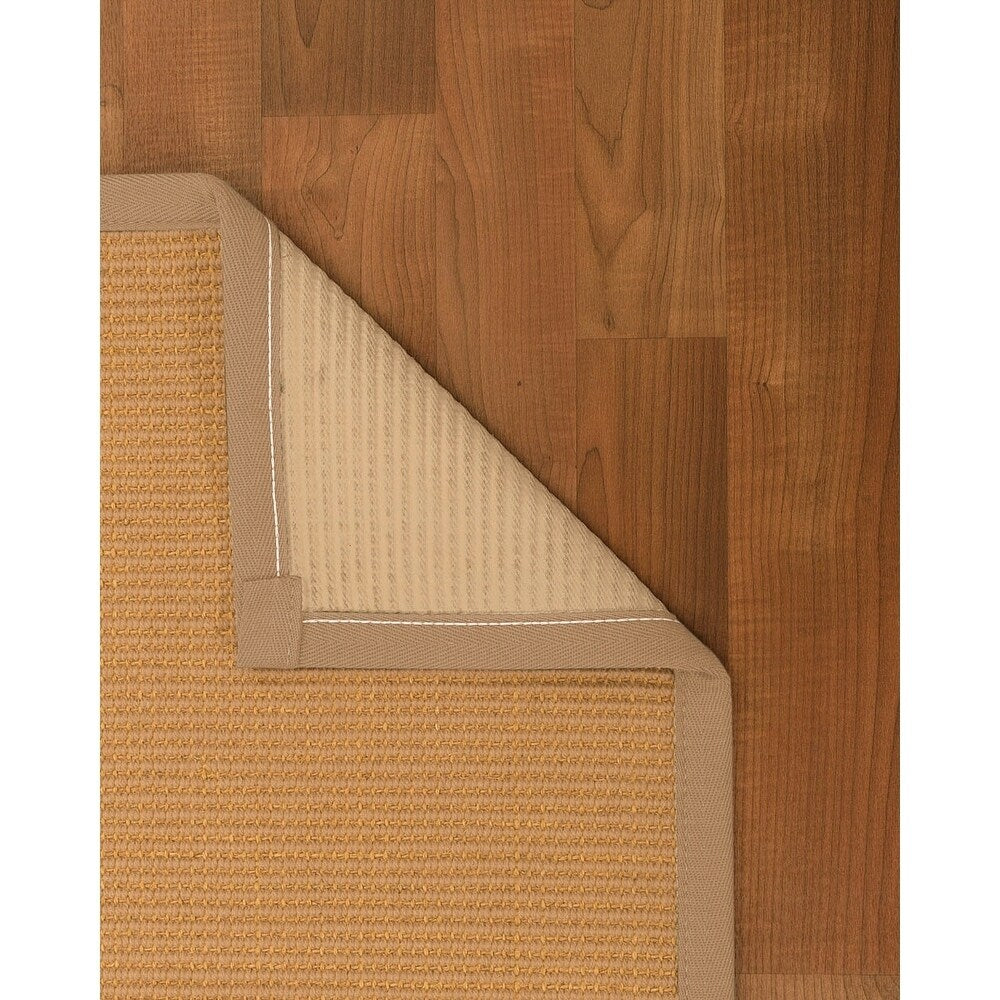 Natural Area Rugs 100%, Natural Fiber Handmade Chelsea, Beige Wool/Sisal Rug, Wheat Border - 2'6" x 8'