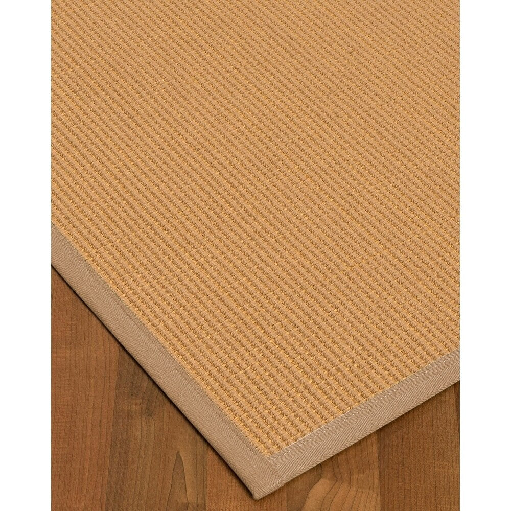 Natural Area Rugs 100%, Natural Fiber Handmade Chelsea, Beige Wool/Sisal Rug, Wheat Border - 2'6" x 8'