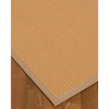 Natural Area Rugs 100%, Natural Fiber Handmade Chelsea, Beige Wool/Sisal Rug, Wheat Border - 2'6" x 8'