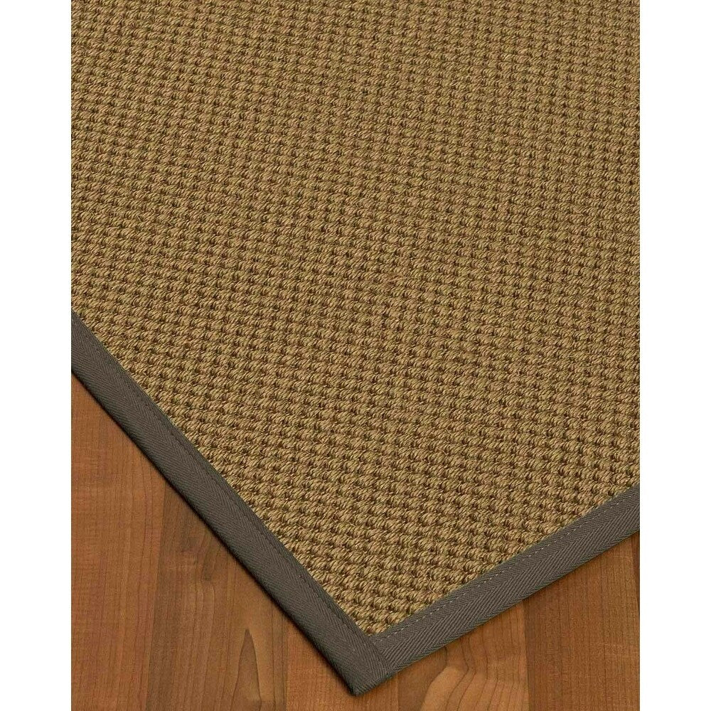 Natural Area Rugs 100%, Natural Fiber Handmade Chunky Kansas, Grey Sisal Rug, Moss Border - 2' x 3'