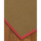 Natural Area Rugs 100%, Natural Fiber Handmade Chunky Kansas, Grey Sisal Rug, Red Border - 2'9" x 9'