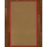 Natural Area Rugs 100%, Natural Fiber Handmade Chunky Kansas, Grey Sisal Rug, Red Border - 2'9" x 9'