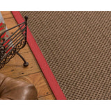 Natural Area Rugs 100%, Natural Fiber Handmade Chunky Kansas, Grey Sisal Rug, Red Border - 10' x 14'