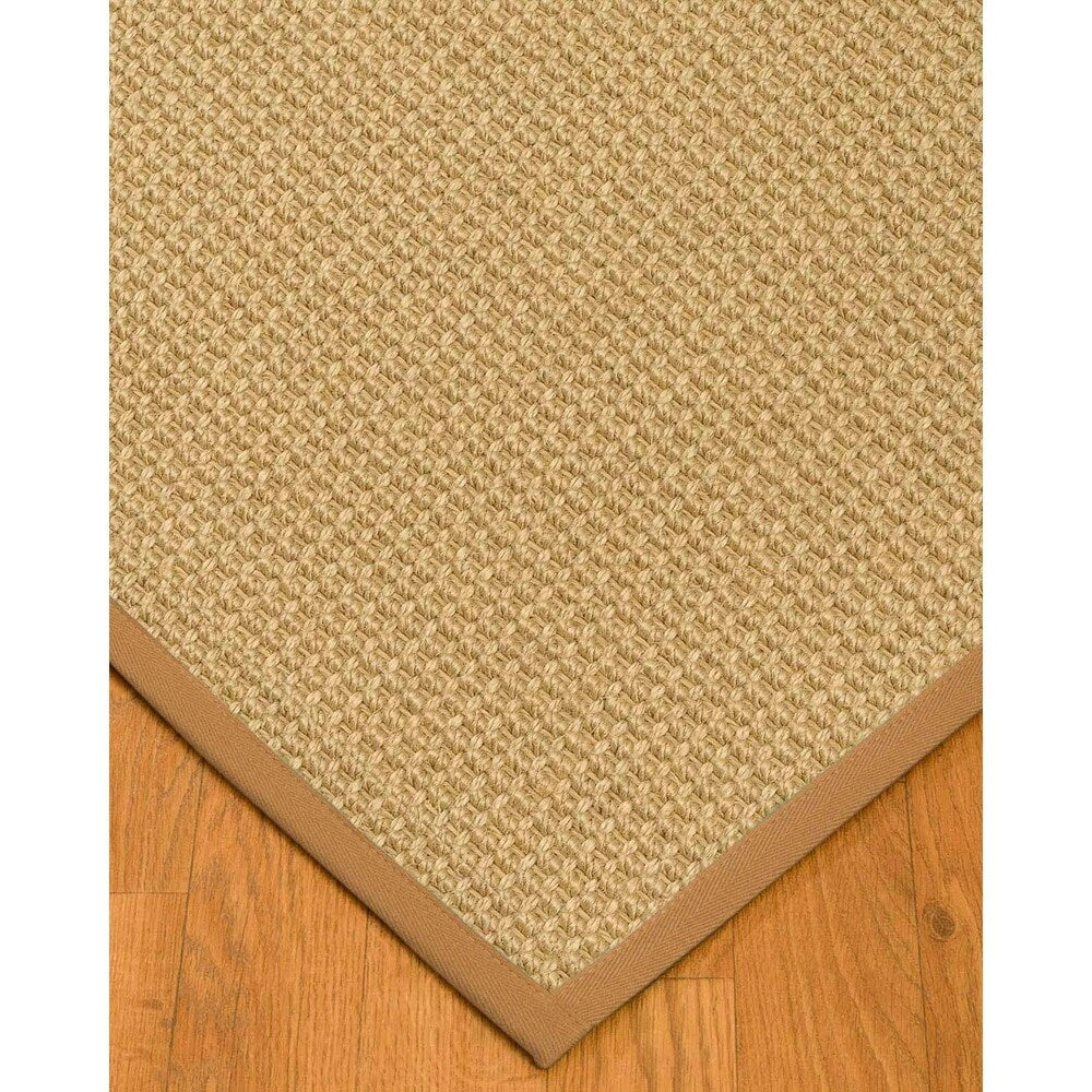 Natural Area Rugs 100%, Natural Fiber Handmade Chunky Logan, Beige Sisal Rug, Doe Border - 5' x 7'