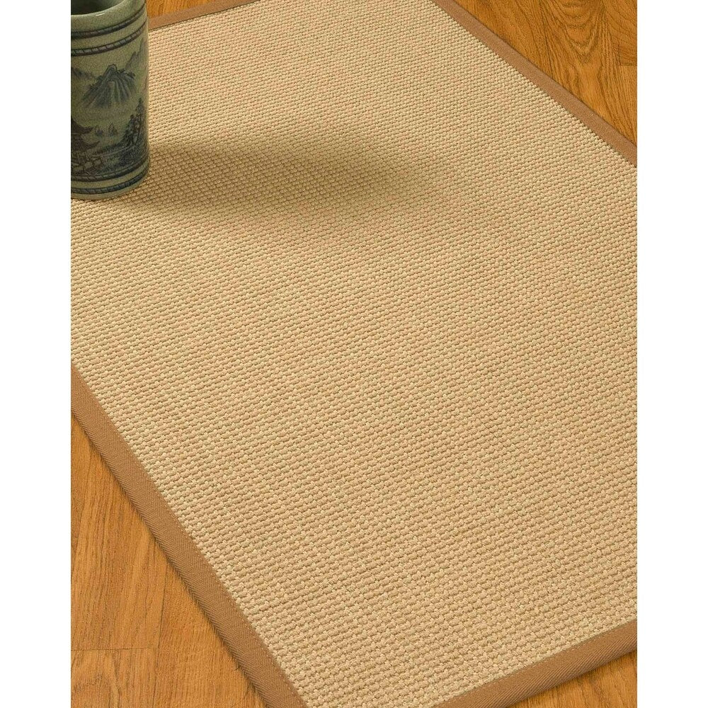 Natural Area Rugs 100%, Natural Fiber Handmade Chunky Logan, Beige Sisal Rug, Doe Border - 5' x 7'