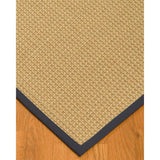 Natural Area Rugs 100%, Natural Fiber Handmade Chunky Logan, Beige Sisal Rug, Midnight Blue Border - 6' x 9'