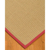 Natural Area Rugs 100%, Natural Fiber Handmade Chunky Logan, Beige Sisal Rug, Red Border - 2' x 3'