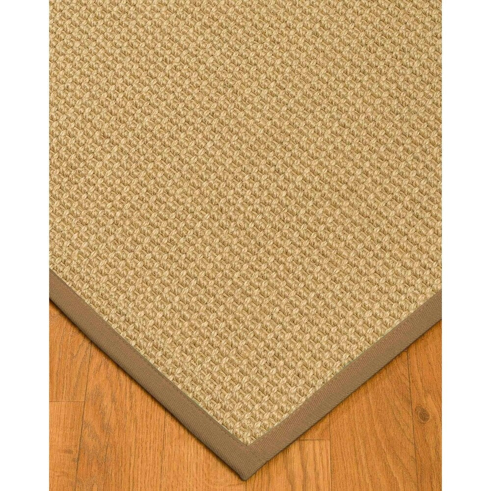 Natural Area Rugs 100%, Natural Fiber Handmade Chunky Logan, Beige Sisal Rug, Squirrel Border - 5' x 8'