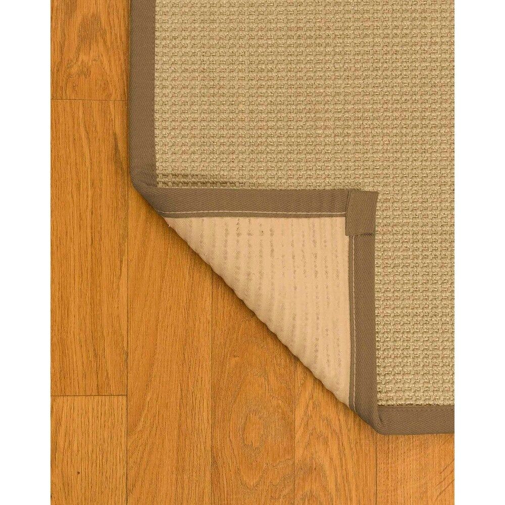 Natural Area Rugs 100%, Natural Fiber Handmade Chunky Logan, Beige Sisal Rug, Squirrel Border - 5' x 8'