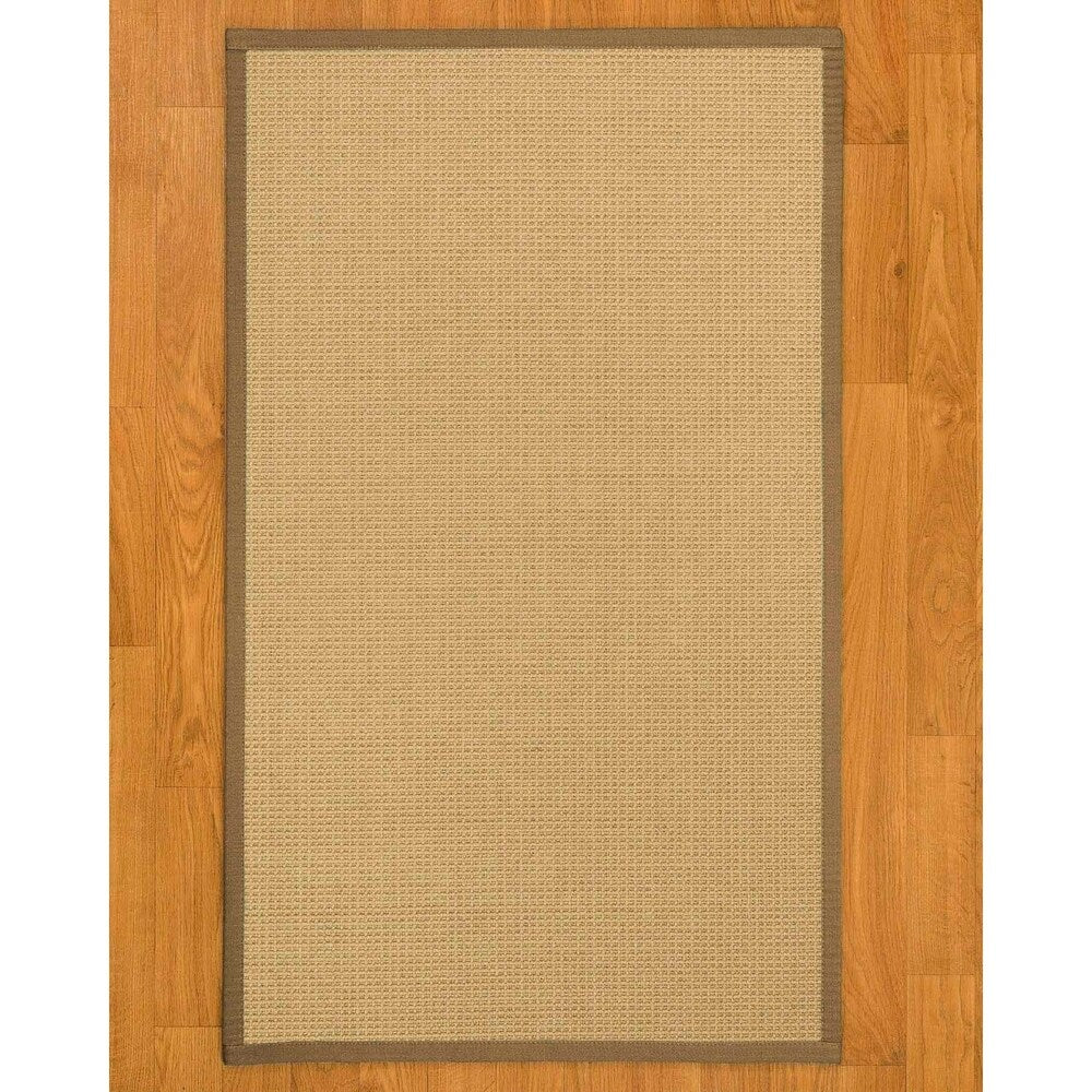 Natural Area Rugs 100%, Natural Fiber Handmade Chunky Logan, Beige Sisal Rug, Squirrel Border - 5' x 8'