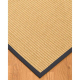 Natural Area Rugs 100%, Natural Fiber Handmade Chunky Lucca, Beige Sisal Rug, Midnight Blue Border - 9' x 12'