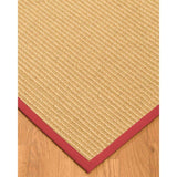 Natural Area Rugs 100%, Natural Fiber Handmade Chunky Lucca, Beige Sisal Rug, Red Border - 8' x 10'