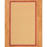 Natural Area Rugs 100%, Natural Fiber Handmade Chunky Lucca, Beige Sisal Rug, Red Border - 8' x 10'