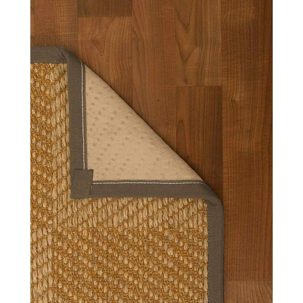 Natural Area Rugs 100%, Natural Fiber Handmade Chunky Nirvana, Bronze/Beige Sisal Rug, Fossil Border - 2'9" x 9'