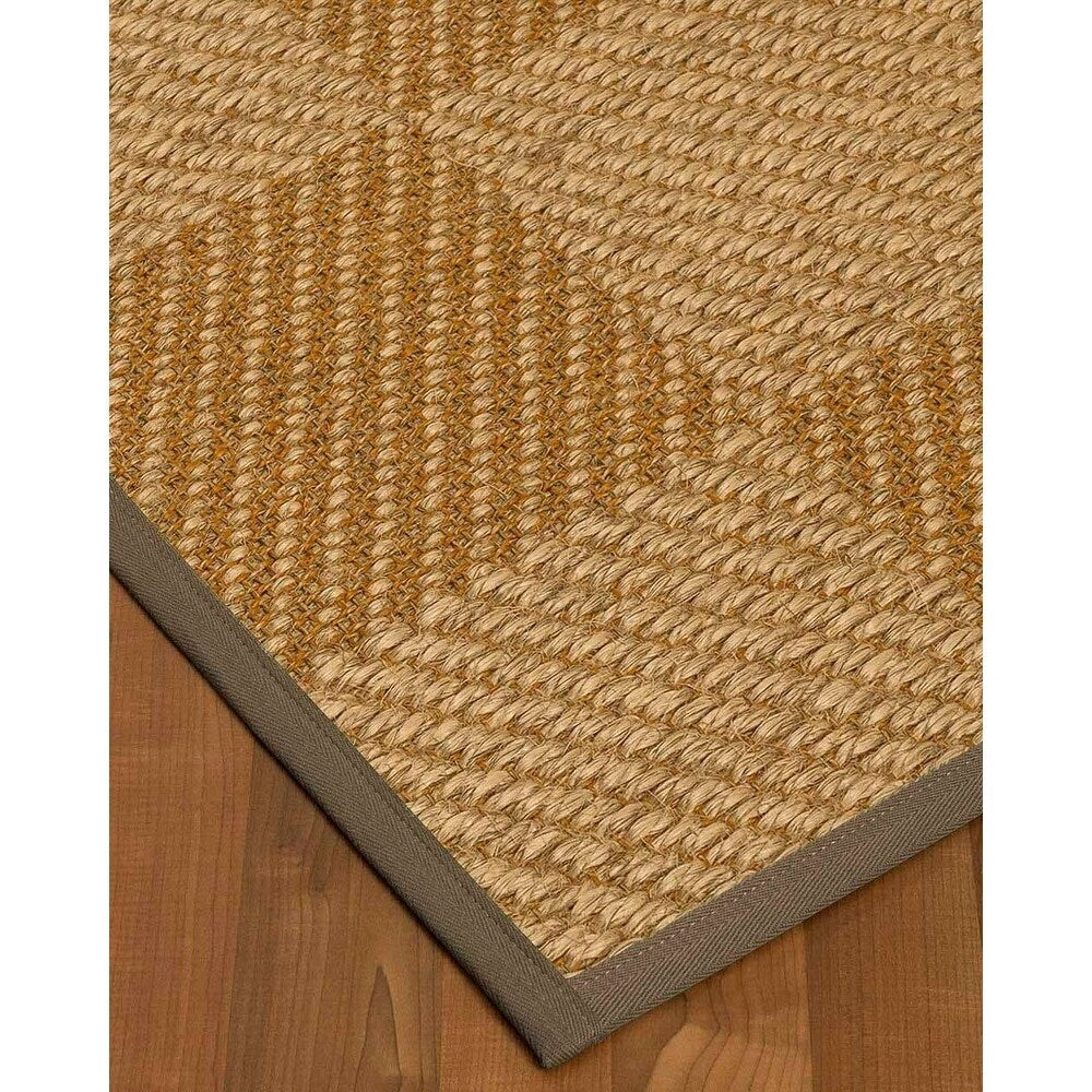 Natural Area Rugs 100%, Natural Fiber Handmade Chunky Nirvana, Bronze/Beige Sisal Rug, Fossil Border - 2'9" x 9'