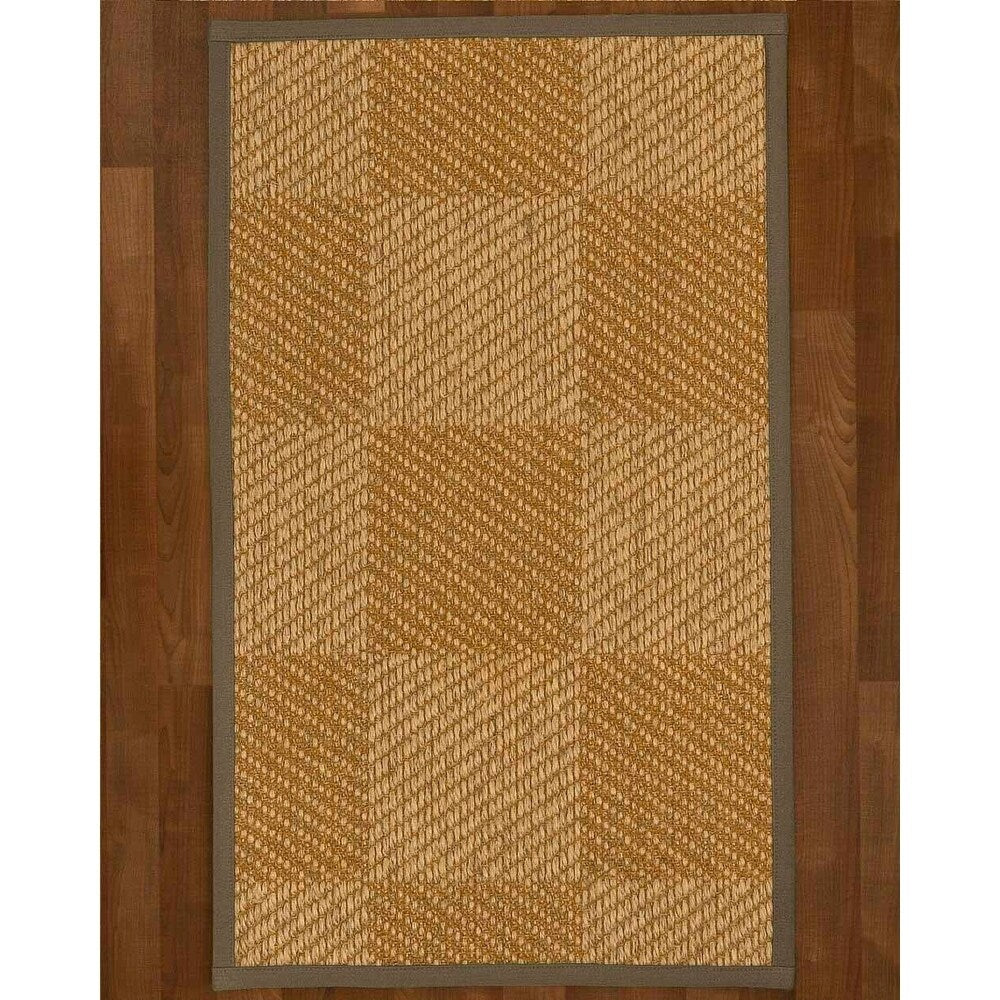 Natural Area Rugs 100%, Natural Fiber Handmade Chunky Nirvana, Bronze/Beige Sisal Rug, Fossil Border - 2'9" x 9'