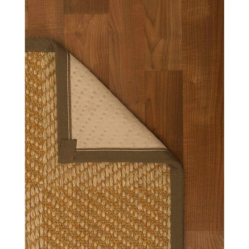 Natural Area Rugs 100%, Natural Fiber Handmade Chunky Nirvana, Bronze/Beige Sisal Rug, Malt Border - 12' x 18'