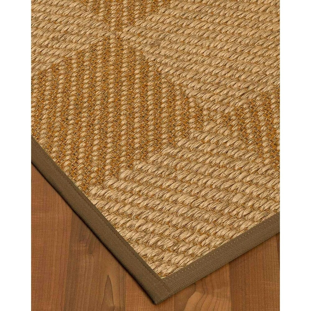 Natural Area Rugs 100%, Natural Fiber Handmade Chunky Nirvana, Bronze/Beige Sisal Rug, Malt Border - 12' x 18'