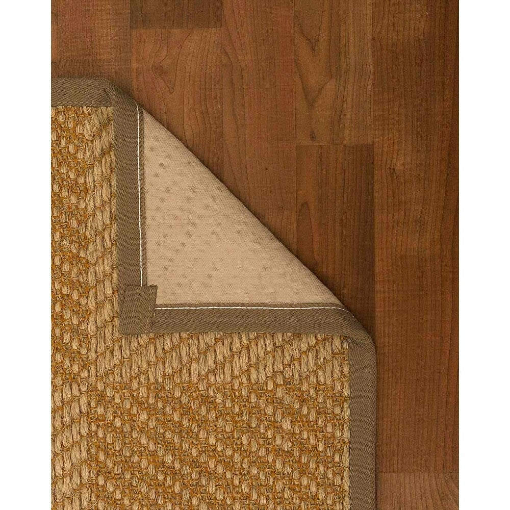Natural Area Rugs 100%, Natural Fiber Handmade Chunky Nirvana, Bronze/Beige Sisal Rug, Squirrel Border - 5' x 8'