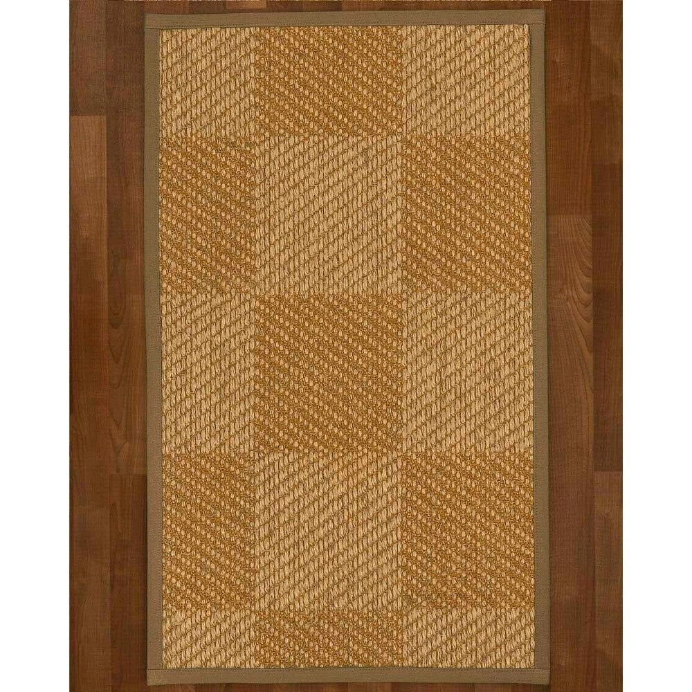 Natural Area Rugs 100%, Natural Fiber Handmade Chunky Nirvana, Bronze/Beige Sisal Rug, Squirrel Border - 5' x 8'