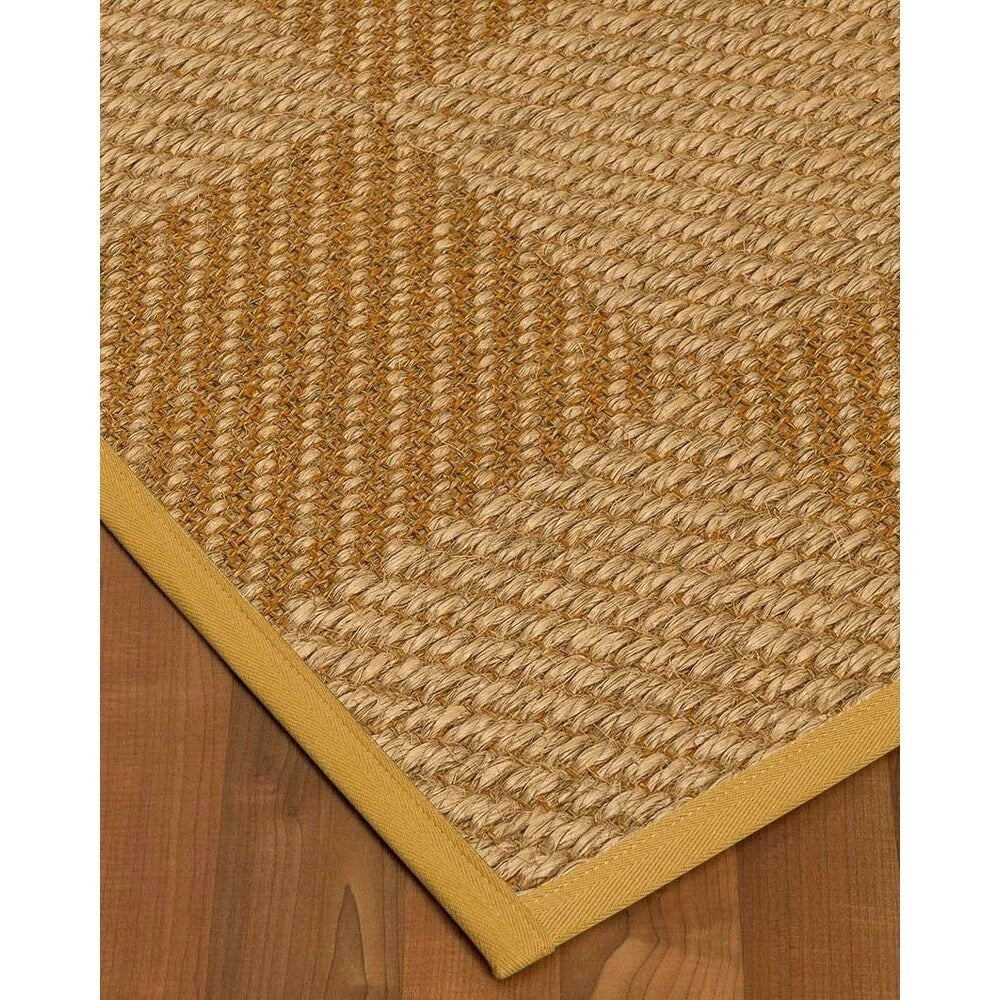Natural Area Rugs 100%, Natural Fiber Handmade Chunky Nirvana, Bronze/Beige Sisal Rug, Tan Border - 2'6" x 10'