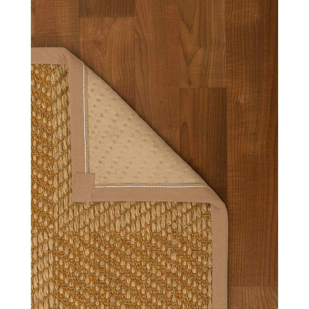 Natural Area Rugs 100%, Natural Fiber Handmade Chunky Nirvana, Bronze/Beige Sisal Rug, Wheat Border - 2'9" x 9'