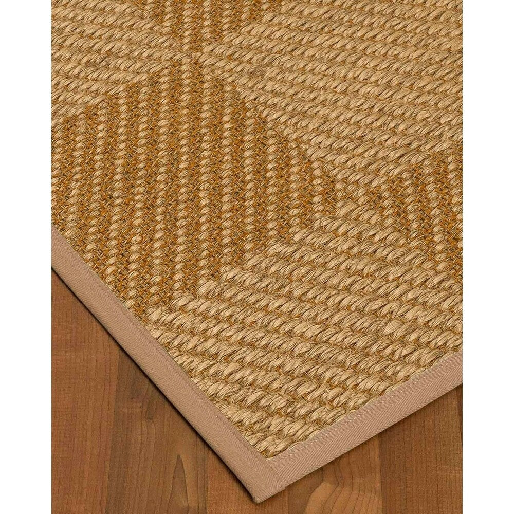 Natural Area Rugs 100%, Natural Fiber Handmade Chunky Nirvana, Bronze/Beige Sisal Rug, Wheat Border - 2'9" x 9'