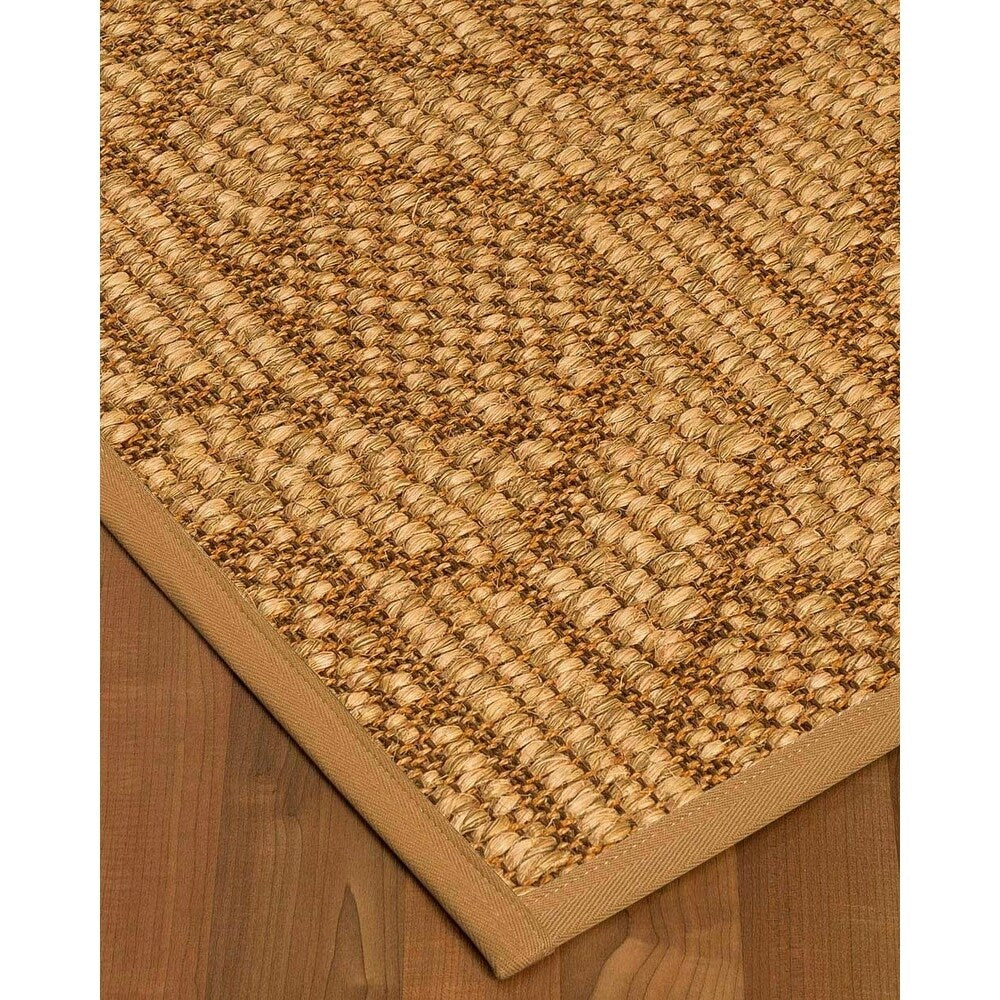 Natural Area Rugs 100%, Natural Fiber Handmade Chunky Seattle, Brown/Multi Sisal Rug, Khaki Border - 4' x 6'