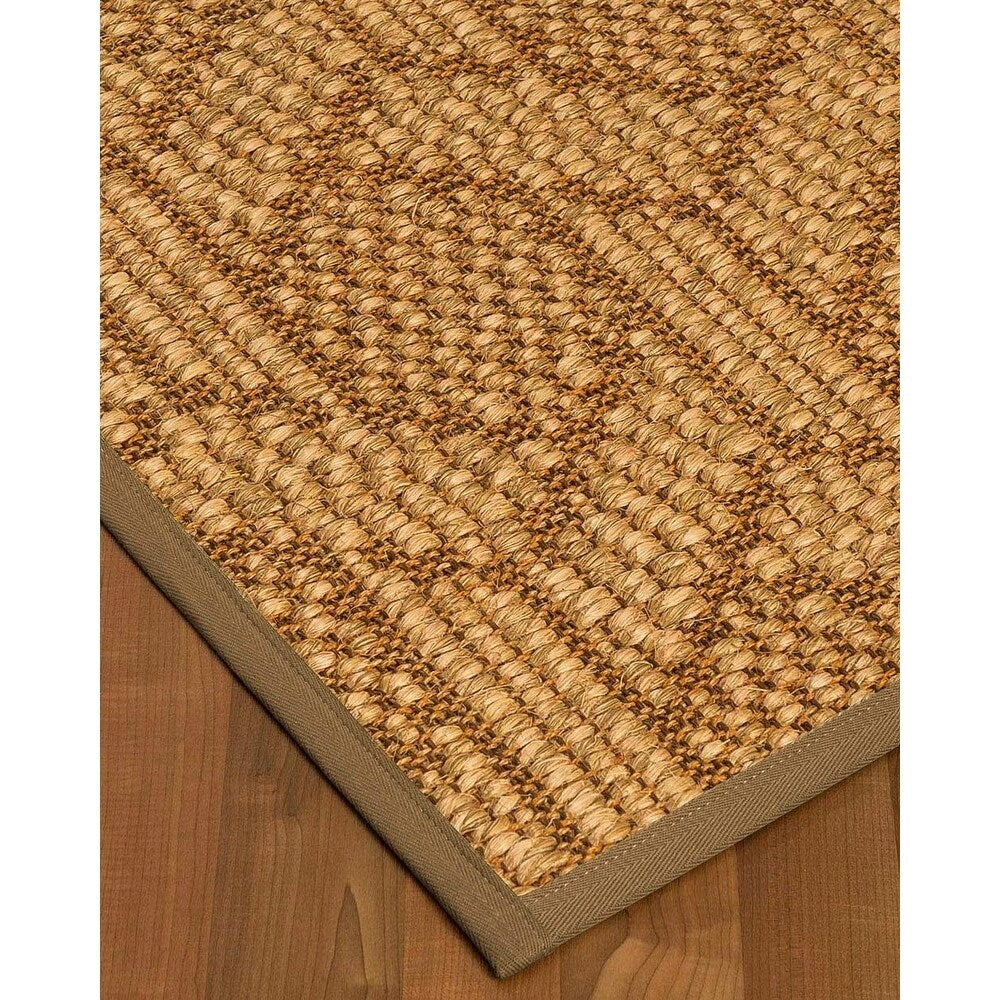 Natural Area Rugs 100%, Natural Fiber Handmade Chunky Seattle, Brown/Multi Sisal Rug, Squirrel Border - 5' x 7'