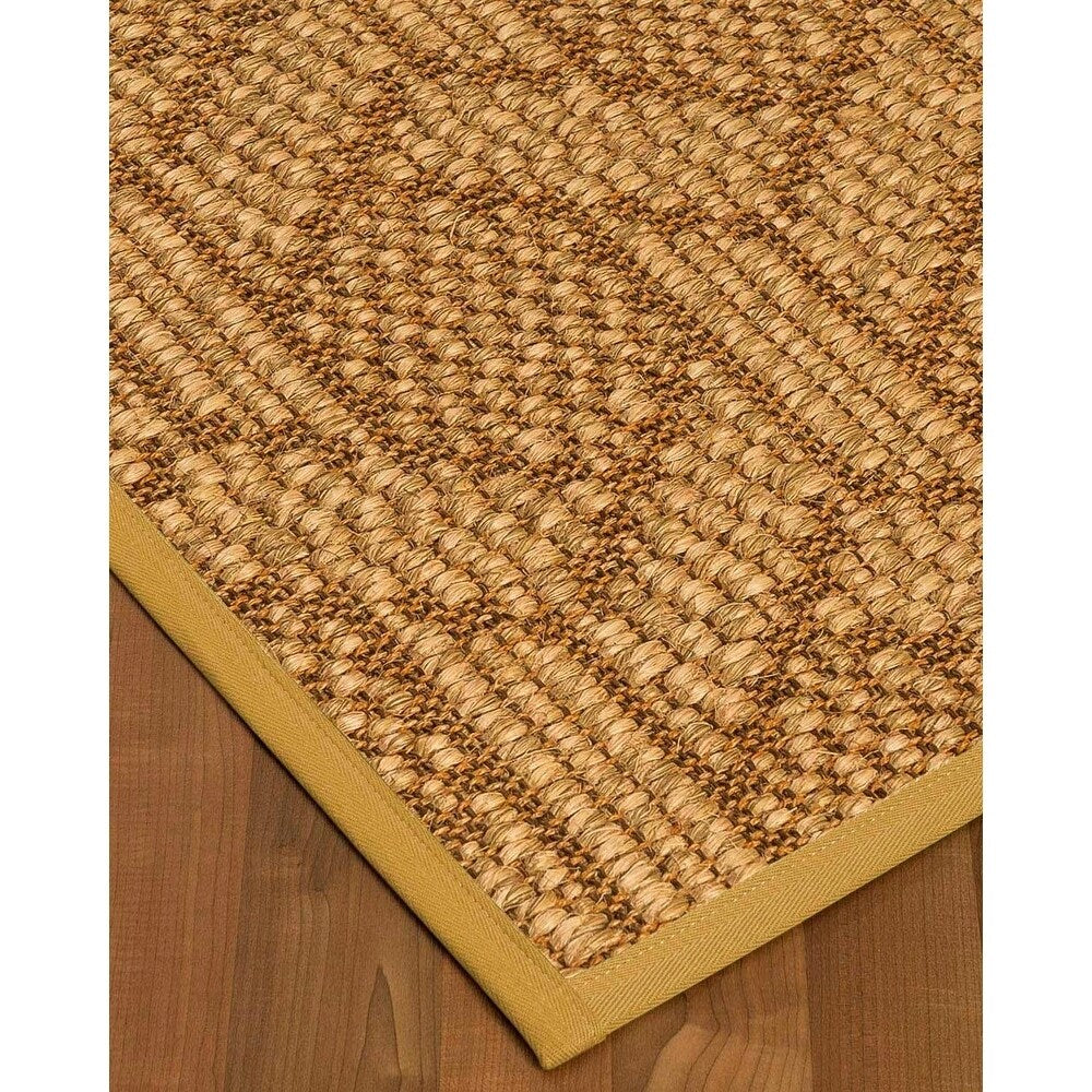 Natural Area Rugs 100%, Natural Fiber Handmade Chunky Seattle, Brown/Multi Sisal Rug, Tan Border - 12' x 15'