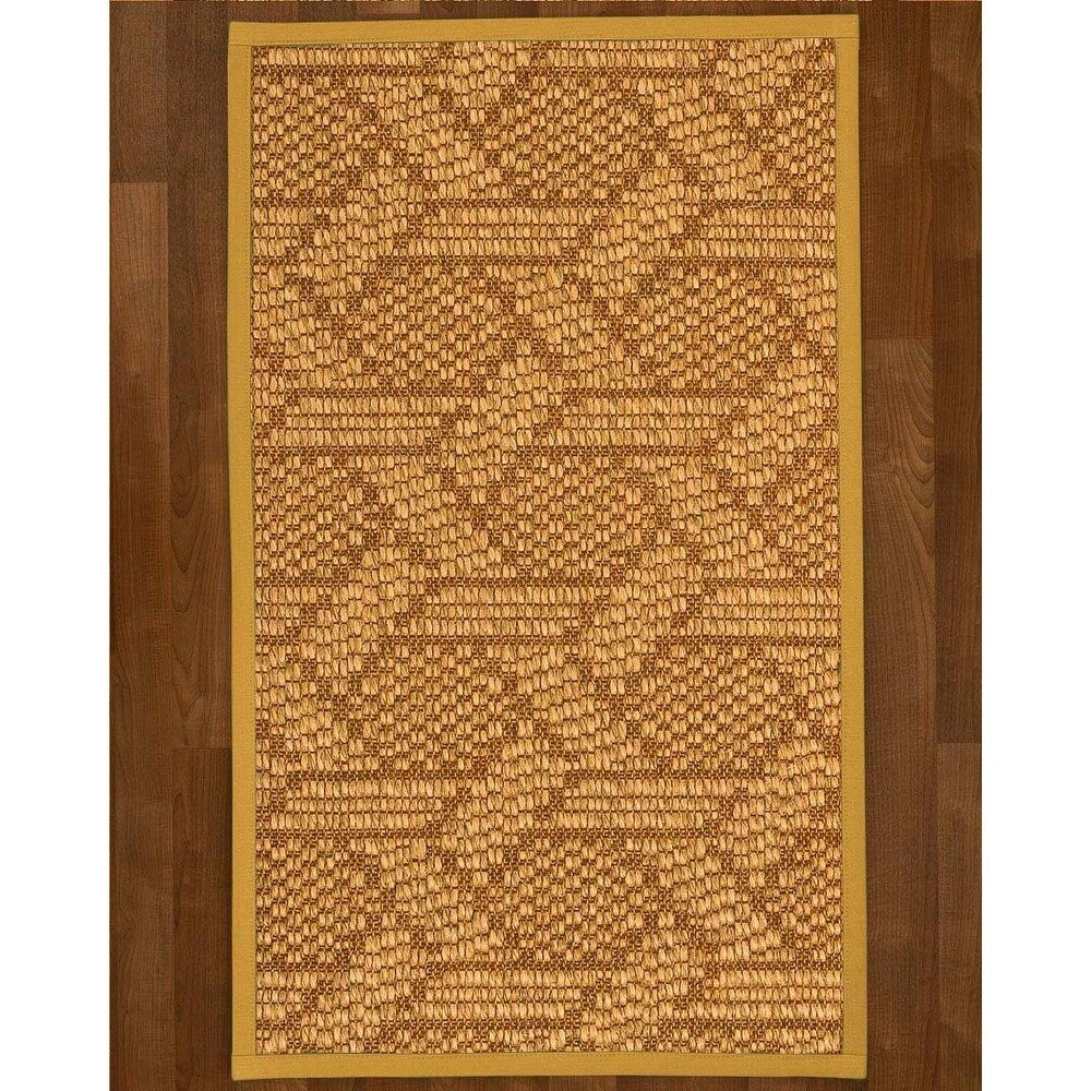 Natural Area Rugs 100%, Natural Fiber Handmade Chunky Seattle, Brown/Multi Sisal Rug, Tan Border - 12' x 15'
