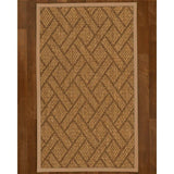 Natural Area Rugs 100%, Natural Fiber Handmade Chunky Shanghai, Brown/Multi Sisal Rug, Wheat Border - 2'6" x 14'