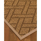 Natural Area Rugs 100%, Natural Fiber Handmade Chunky Shanghai, Brown/Multi Sisal Rug, Wheat Border - 2'6" x 14'