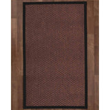 Natural Area Rugs 100%, Natural Fiber Handmade Chunky Talas, Redish Dark Brown Sisal Rug, Black Border - 10' x 14'