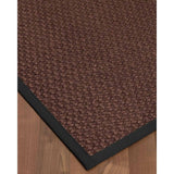 Natural Area Rugs 100%, Natural Fiber Handmade Chunky Talas, Redish Dark Brown Sisal Rug, Black Border - 10' x 14'