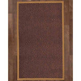 Natural Area Rugs 100%, Natural Fiber Handmade Chunky Talas, Redish Dark Brown Sisal Rug, Doe Border - 2'6" x 10'