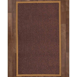 Natural Area Rugs 100%, Natural Fiber Handmade Chunky Talas, Redish Dark Brown Sisal Rug, Doe Border - 10' x 14'