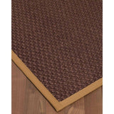 Natural Area Rugs 100%, Natural Fiber Handmade Chunky Talas, Redish Dark Brown Sisal Rug, Doe Border - 2'6" x 10'