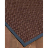 Natural Area Rugs 100%, Natural Fiber Handmade Chunky Talas, Redish Dark Brown Sisal Rug, Marine Border - 10' x 14'