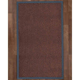 Natural Area Rugs 100%, Natural Fiber Handmade Chunky Talas, Redish Dark Brown Sisal Rug, Marine Border - 10' x 14'