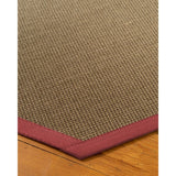 Natural Area Rugs, 100% Natural Fiber Handmade Dalton, Grey Sisal Oval Rug (8'X10'), Red Border - 8'x10'
