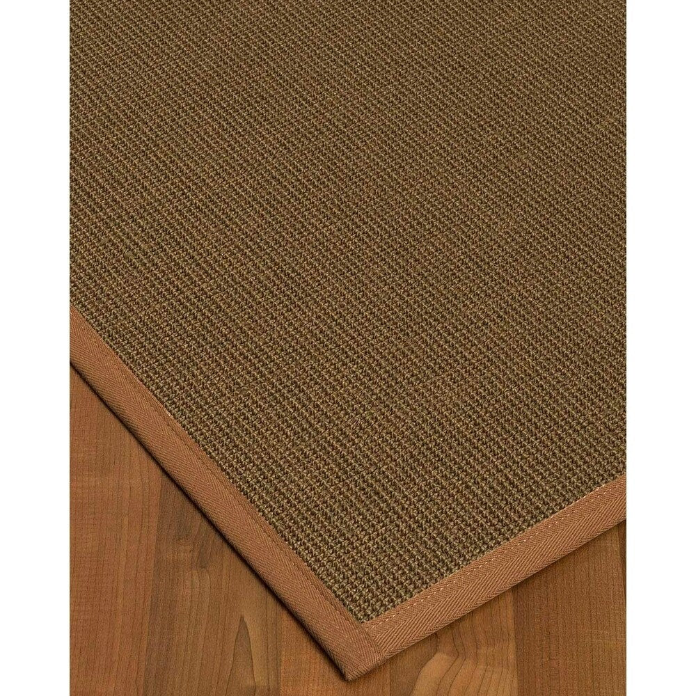 Natural Area Rugs, 100% Natural Fiber Handmade Dalton, Grey Sisal Rug 10' Square, Sienna Border - 10' x 10' Square