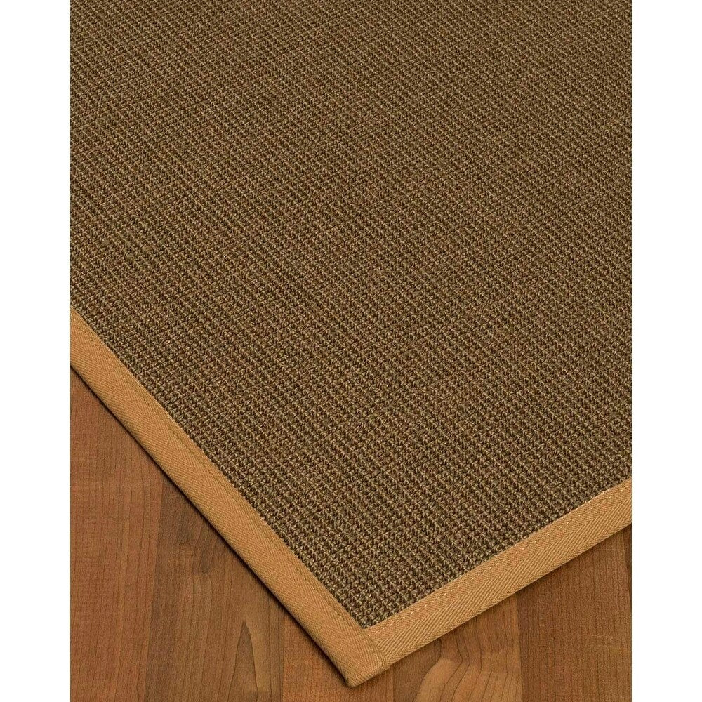 Natural Area Rugs 100%, Natural Fiber Handmade Dalton, Grey Sisal Rug, Khaki Border - 12' x 15'