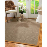 Natural Area Rugs 100%, Natural Fiber Handmade Dalton, Grey Sisal Rug, Khaki Border - 12' x 15'