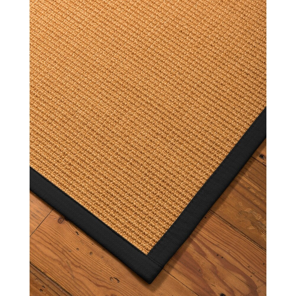 Natural Area Rugs 100%, Natural Fiber Handmade Davlin, Gold Sisal Rug, Fossil Border - 2'6" x 8'