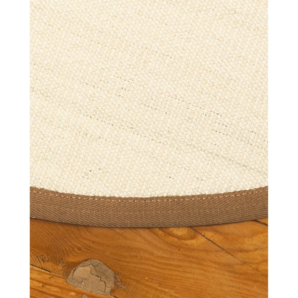 Natural Area Rugs, 100% Natural Fiber Handmade Deco, 5' Octagon Cream Sisal Rug, Sienna Border - 5' x 5'