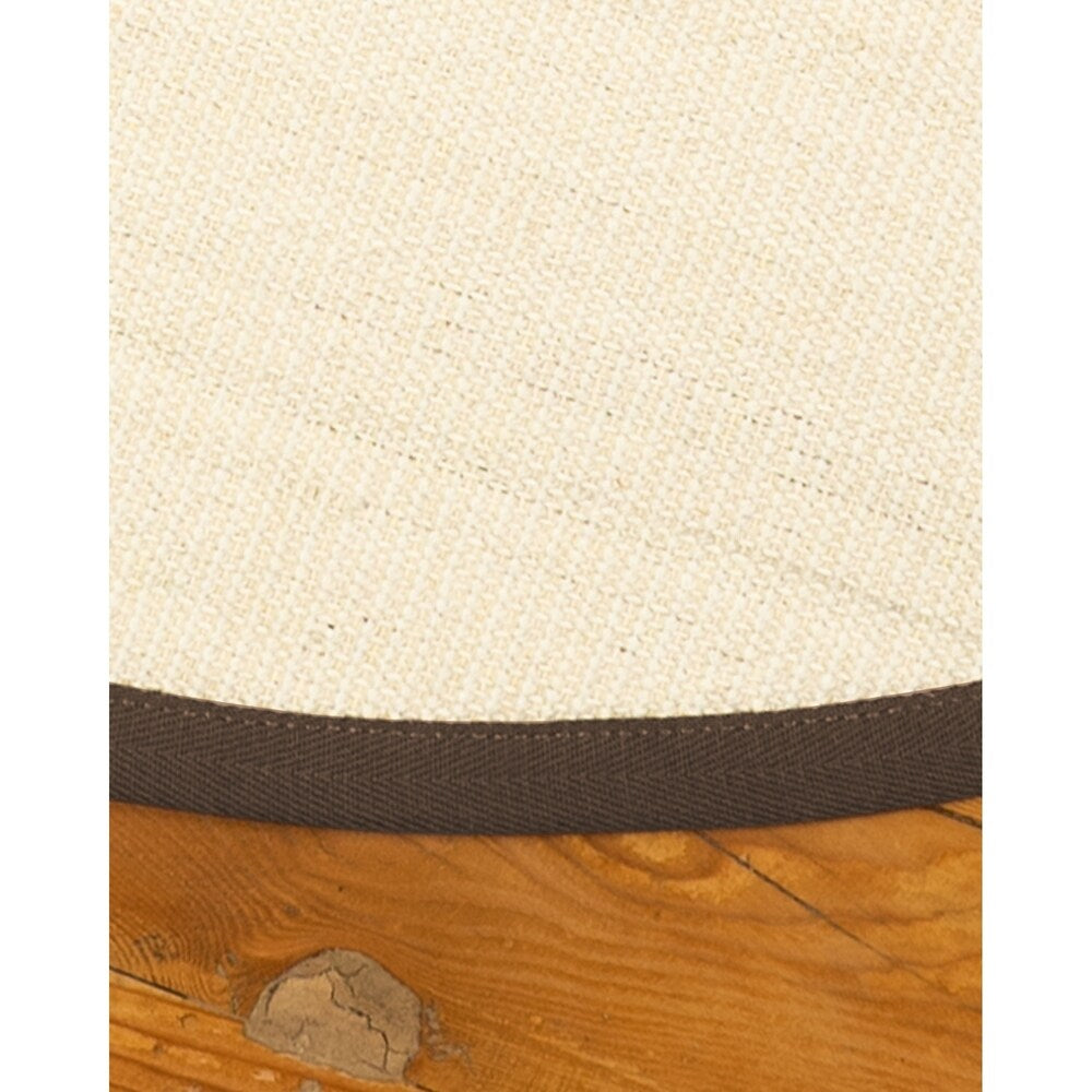 Natural Area Rugs, 100% Natural Fiber Handmade Deco, 6' Round Cream Sisal Rug, Fudge Border - 6' x 6' Round