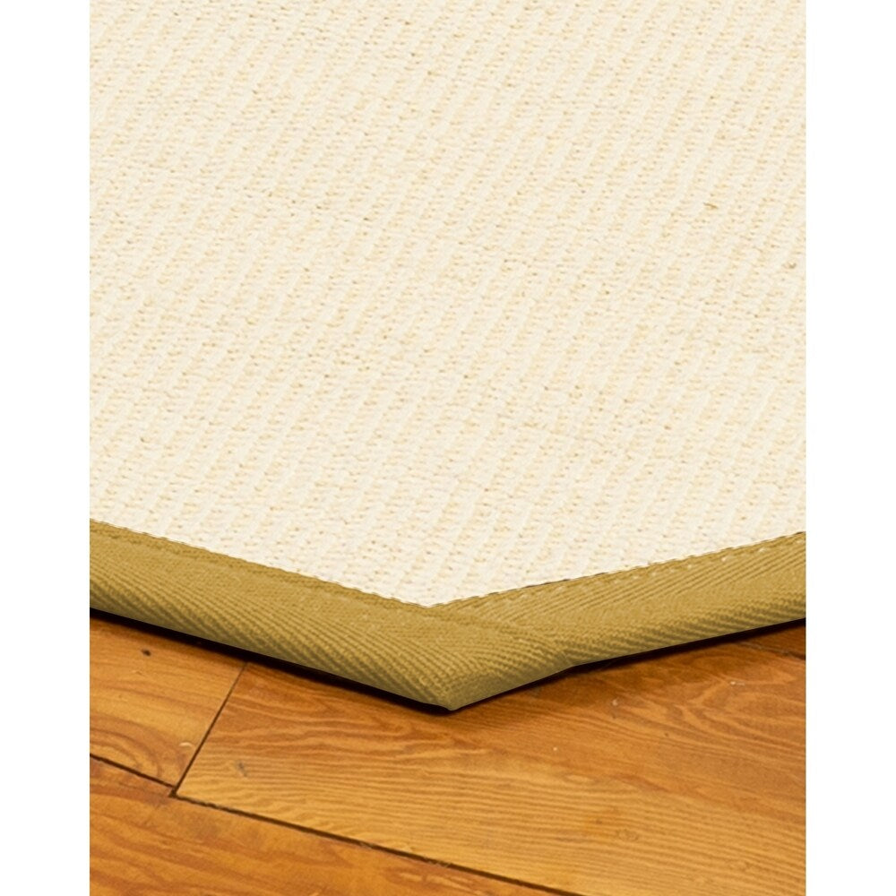 Natural Area Rugs, 100% Natural Fiber Handmade Deco, 8' Octagon Cream Sisal Rug, Tan Border - 8' x 8' Octagon