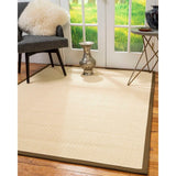 Natural Area Rugs, 100% Natural Fiber Handmade Deco, Cream Sisal Rug 6' Square, Malt Border - 6' x 6' Square